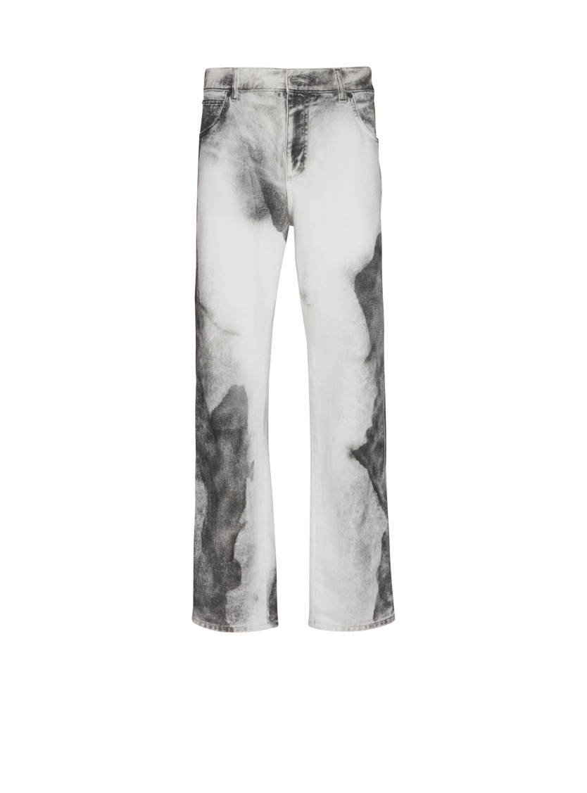 Regular-fit denim jeans with Moon print