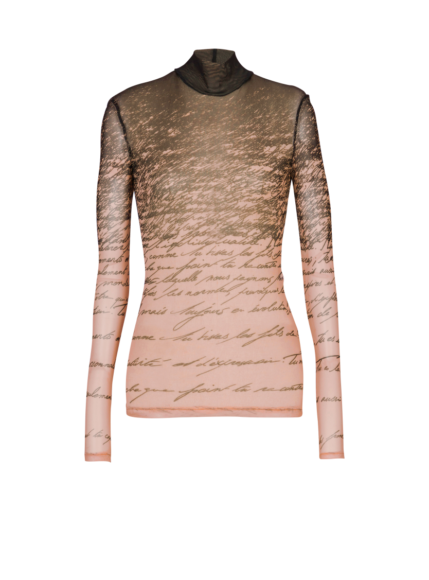 Long-sleeved top with "Love Letter" print