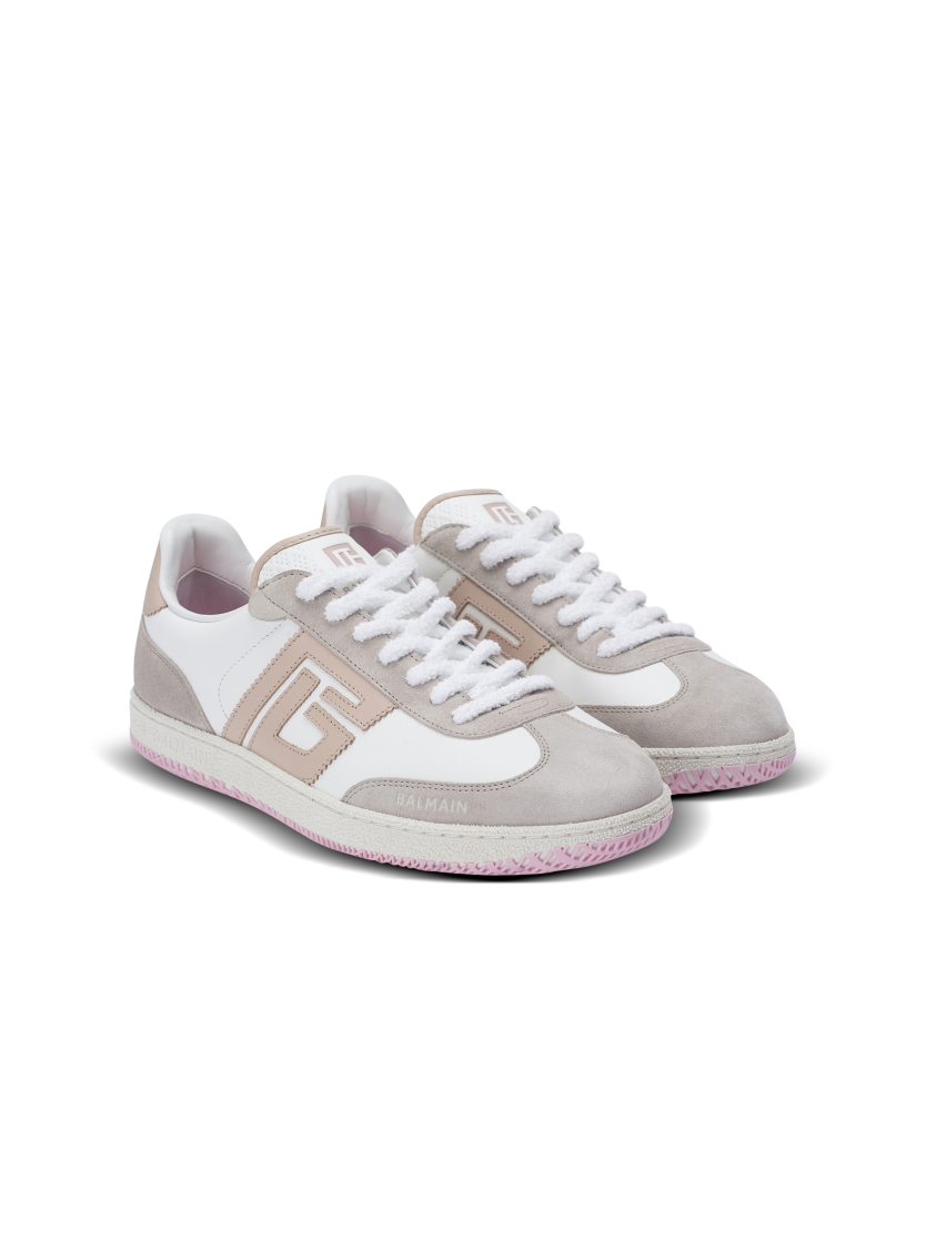 Balmain Swan trainers in calfskin and suede