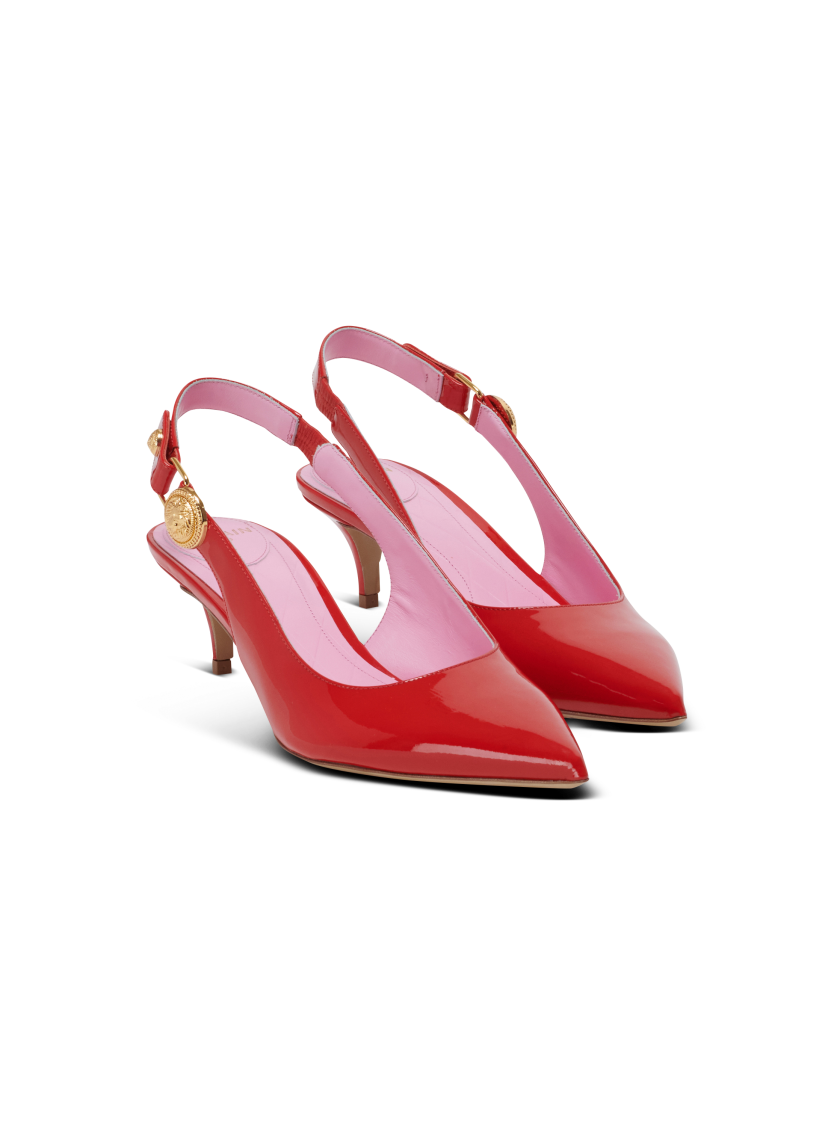 Eva kitten slingbacks in patent leather