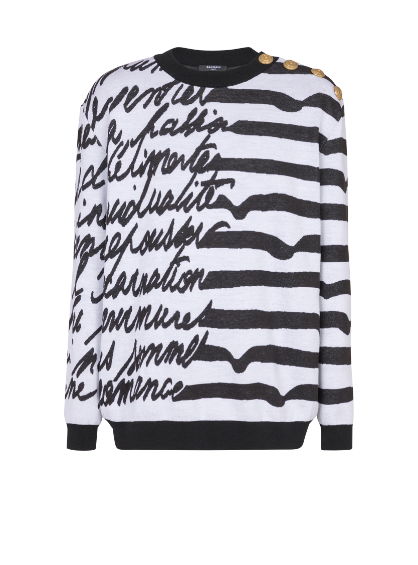 Striped "Love Letter" knit jumper