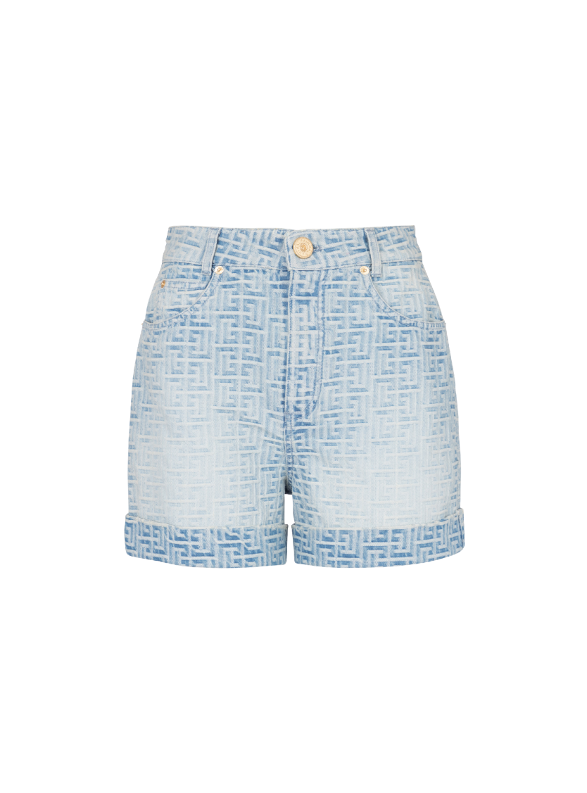 Monogram denim short