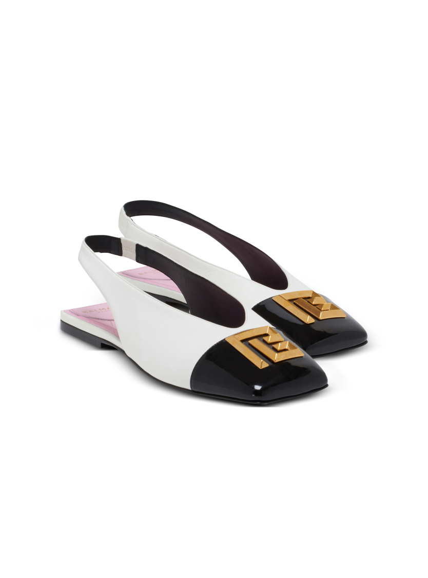 Flat Eden slingbacks in two-tone leather