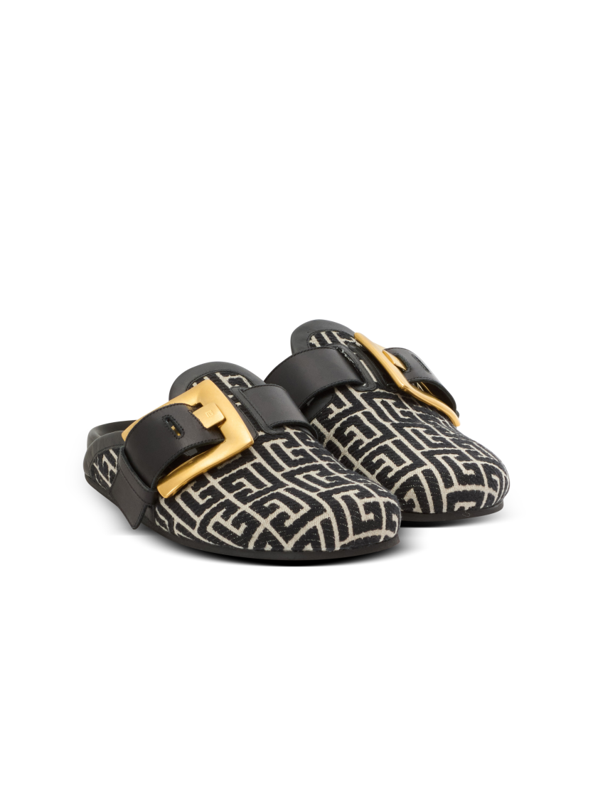 Anthem mules in jacquard canvas with PB monogram
