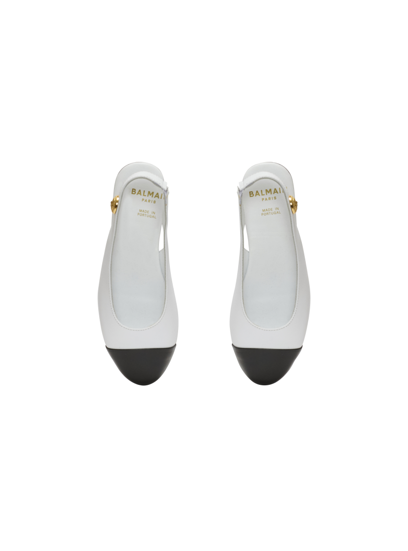 Two-tone leather ballet flats