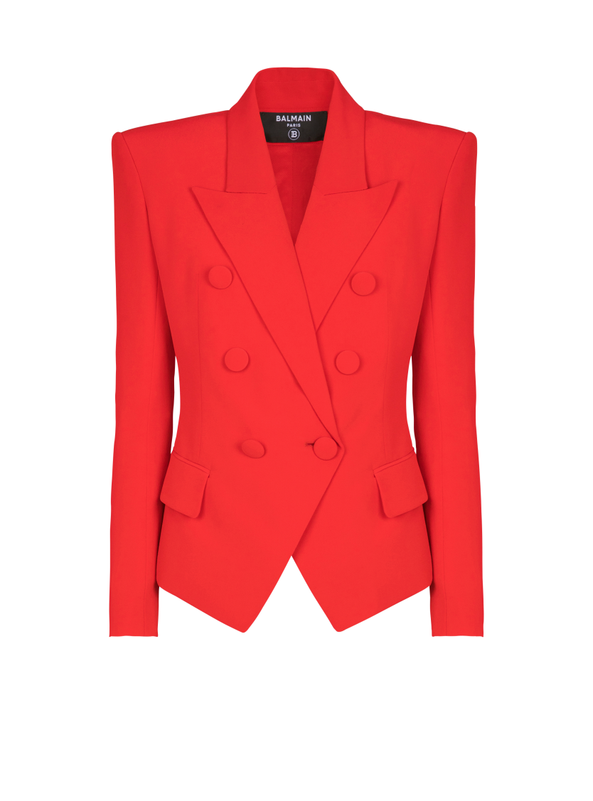 Fitted crepe 6-button jacket