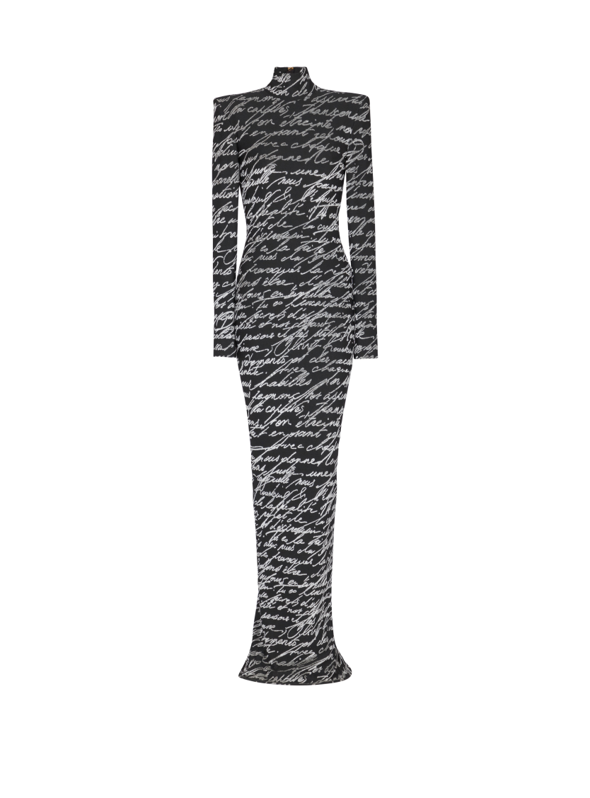 Long "Love Letter" jacquard knit dress