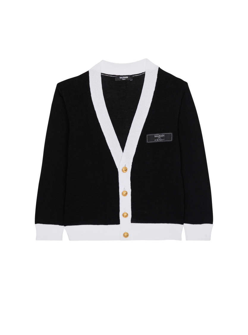 Two-tone knit cardigan