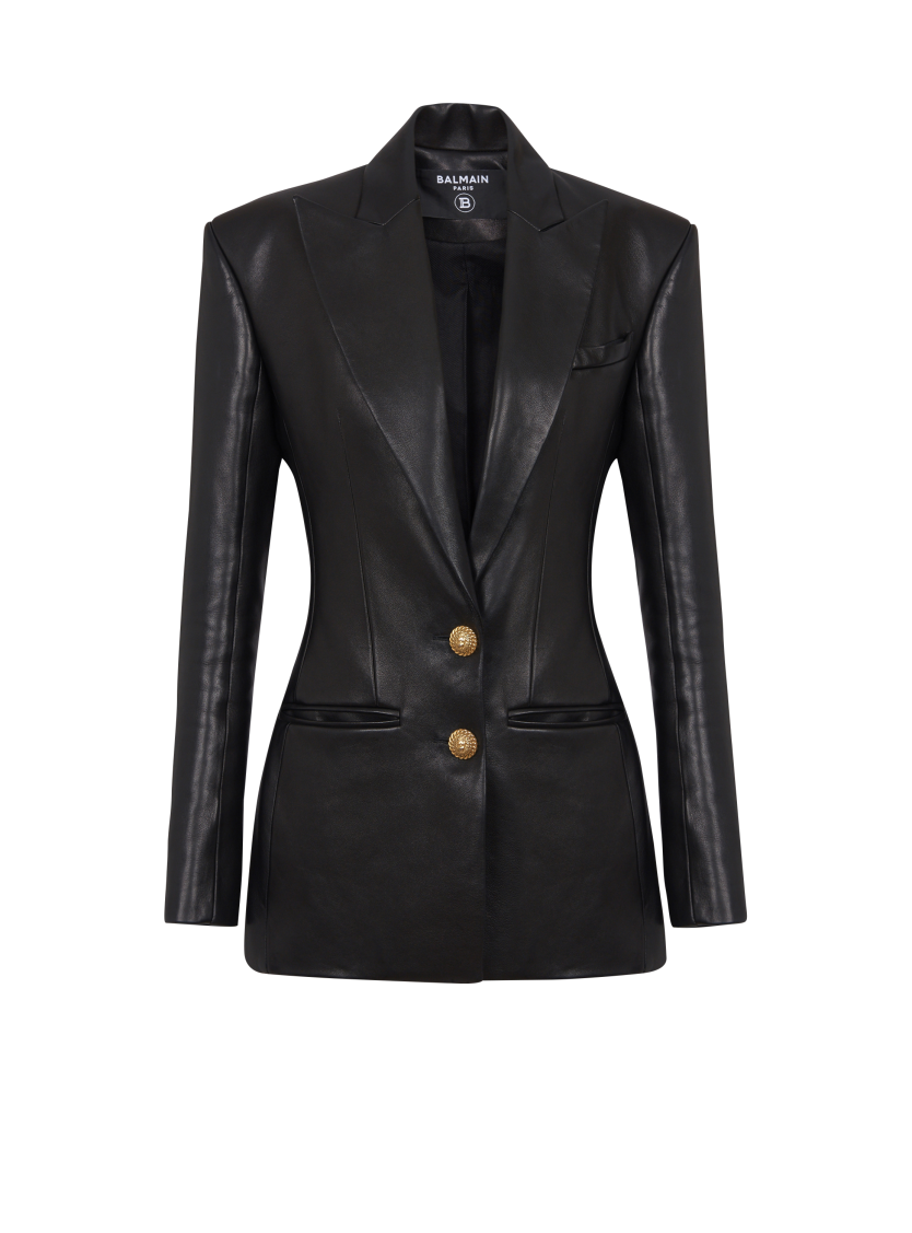 2-button leather jacket