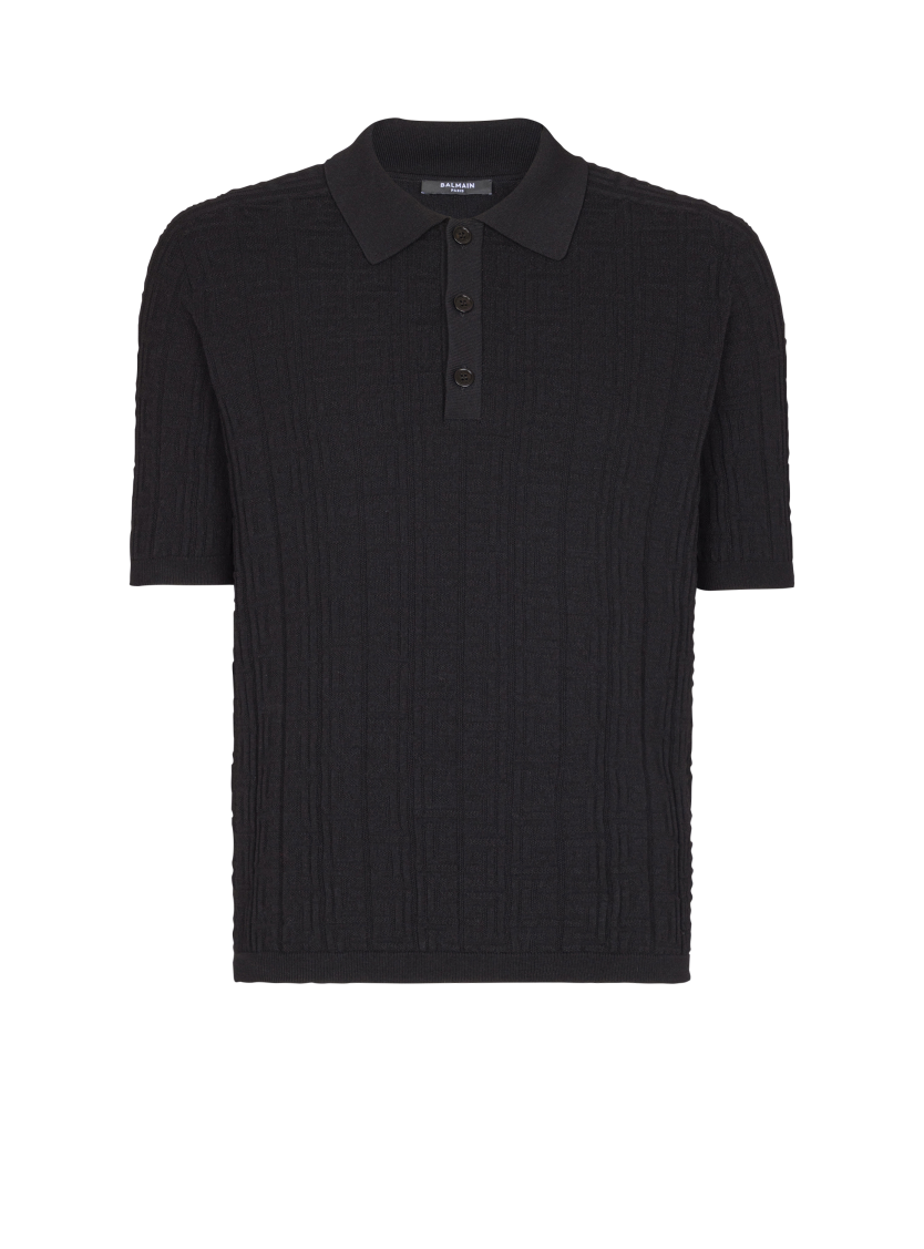 Monogram knit polo shirt