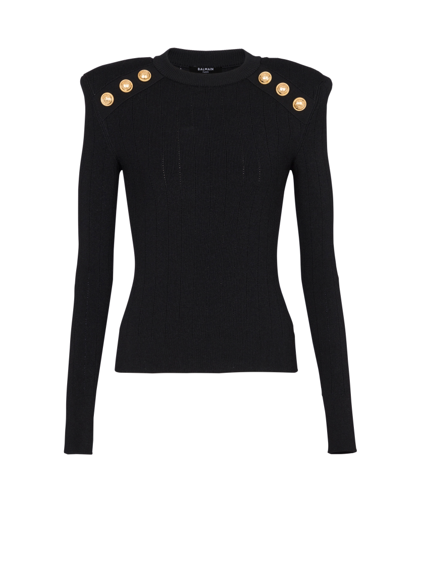 Knit jumper with button details
