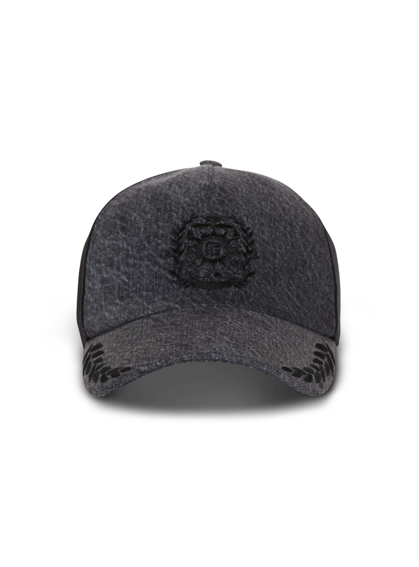 Balmain Écusson embroidered denim cap