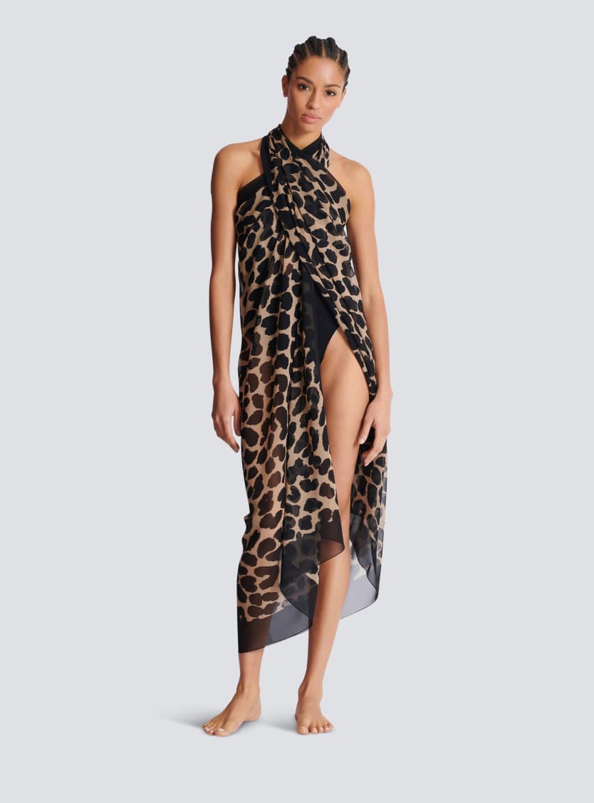 Leopard print beach wrap