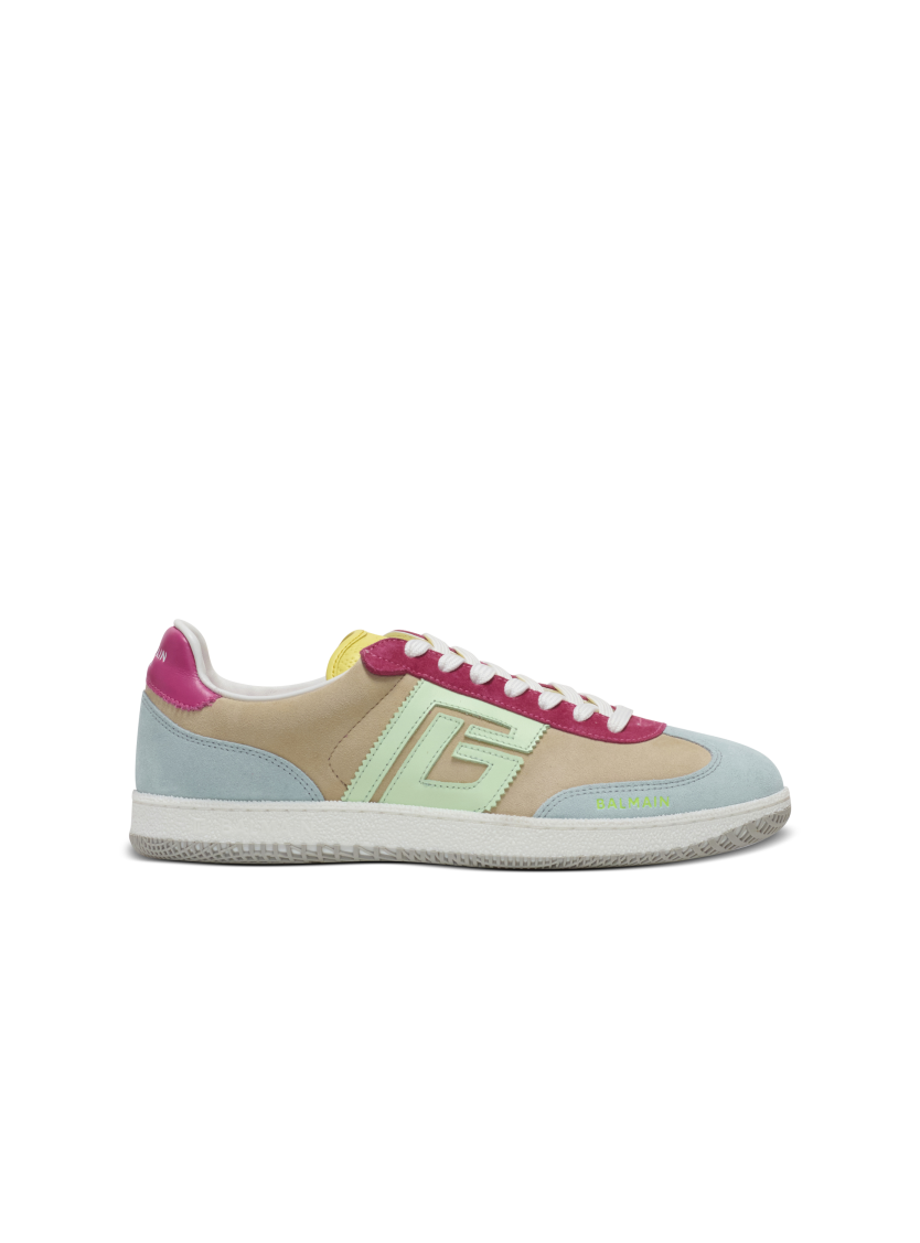 Balmain Swan sneakers in calfskin and suede