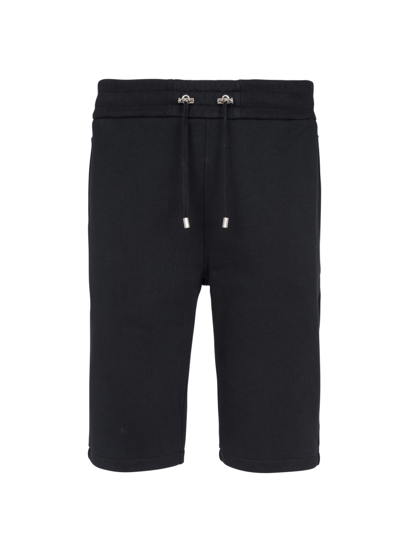 Cotton shorts with flocked Balmain Paris logo
