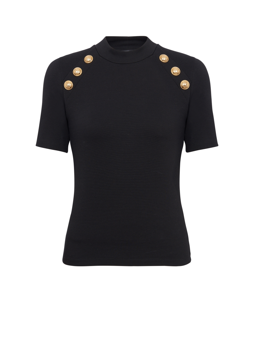 6-button jersey T-shirt
