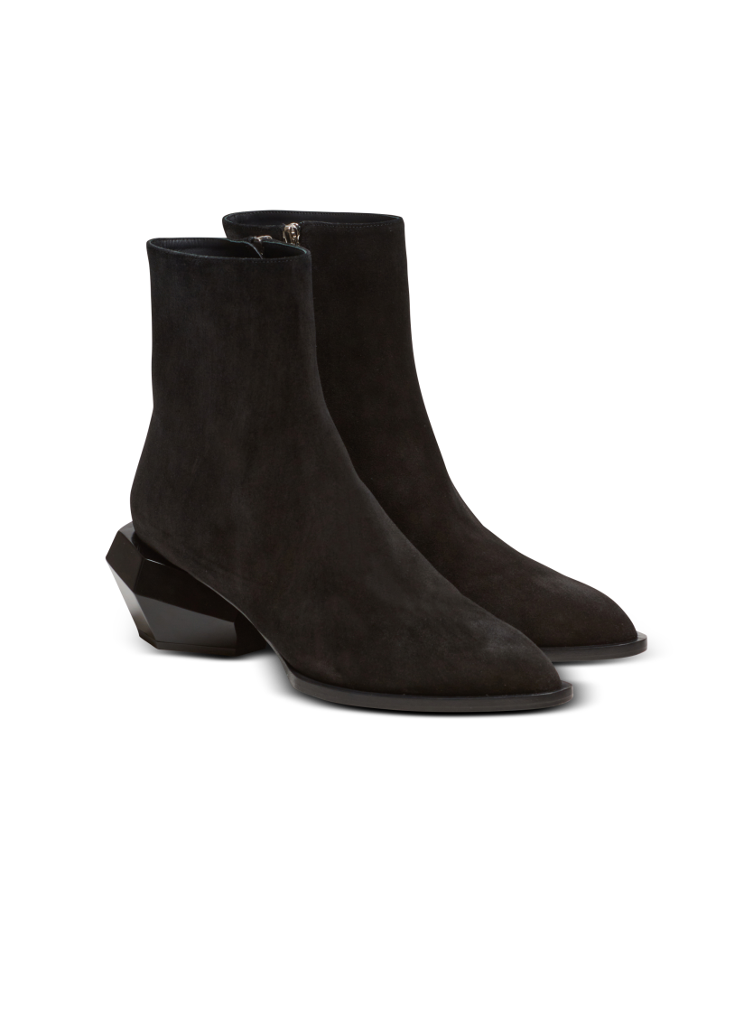 Billy suede ankle boots with diamond heel