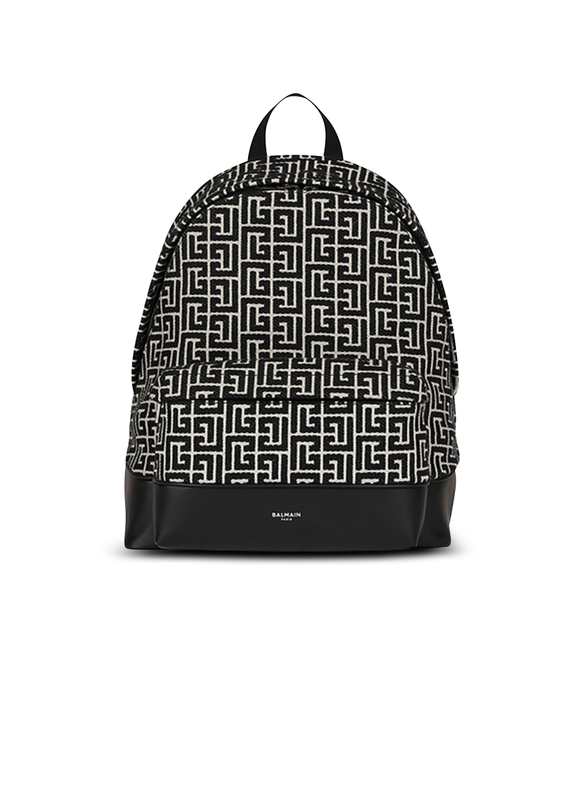 Backpack with jacquard monogram