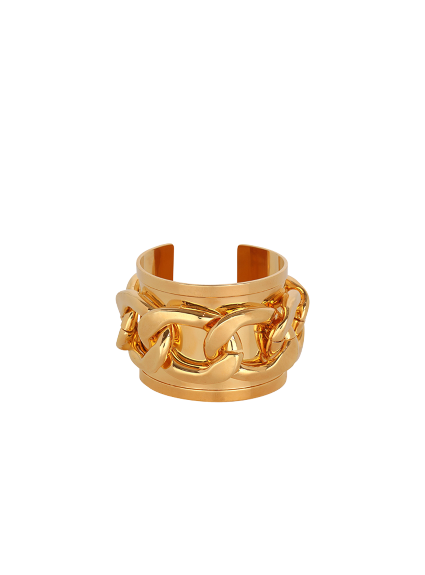Brass chain cuff bracelet