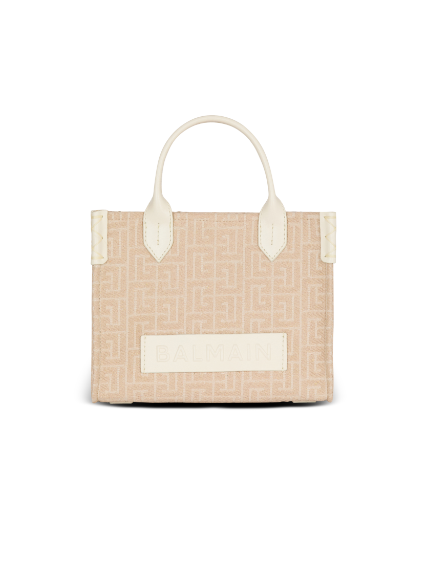 B-Army Small monogrammed canvas and leather tote bag