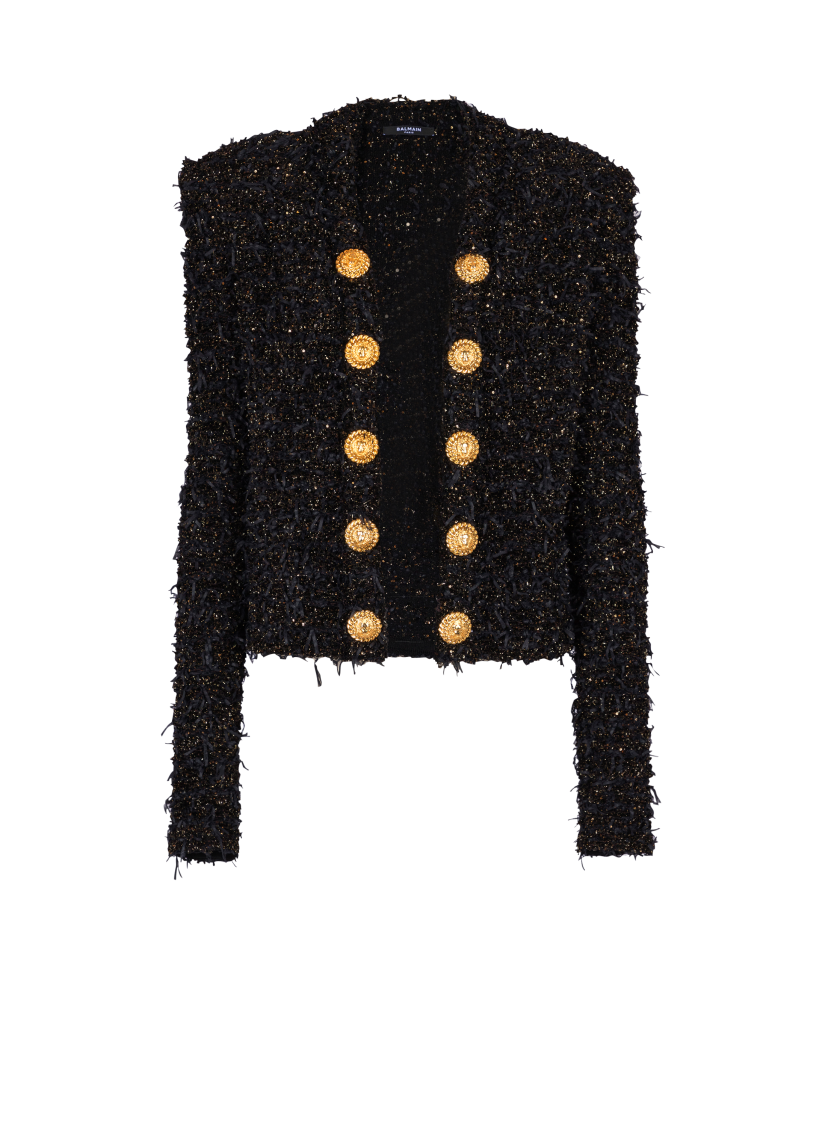 Edge-to-edge tweed jacket