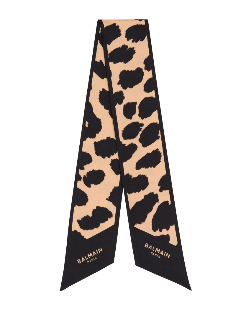 Leopard print silk bandana