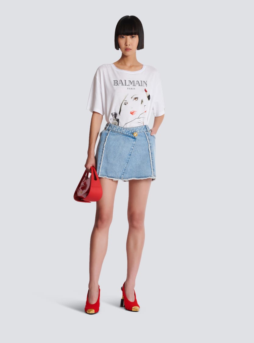 Printed Balmain Beauty T-shirt with patches