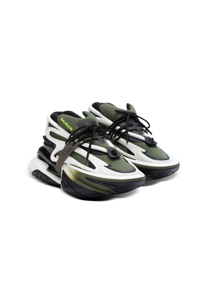 Unicorn low-top sneakers in neoprene and calfskin