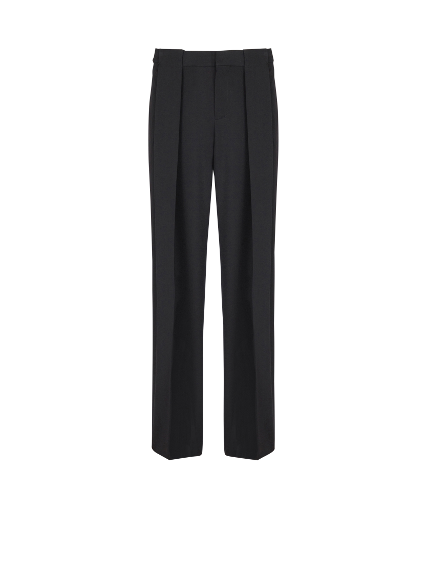 Pleated grain de poudre trousers