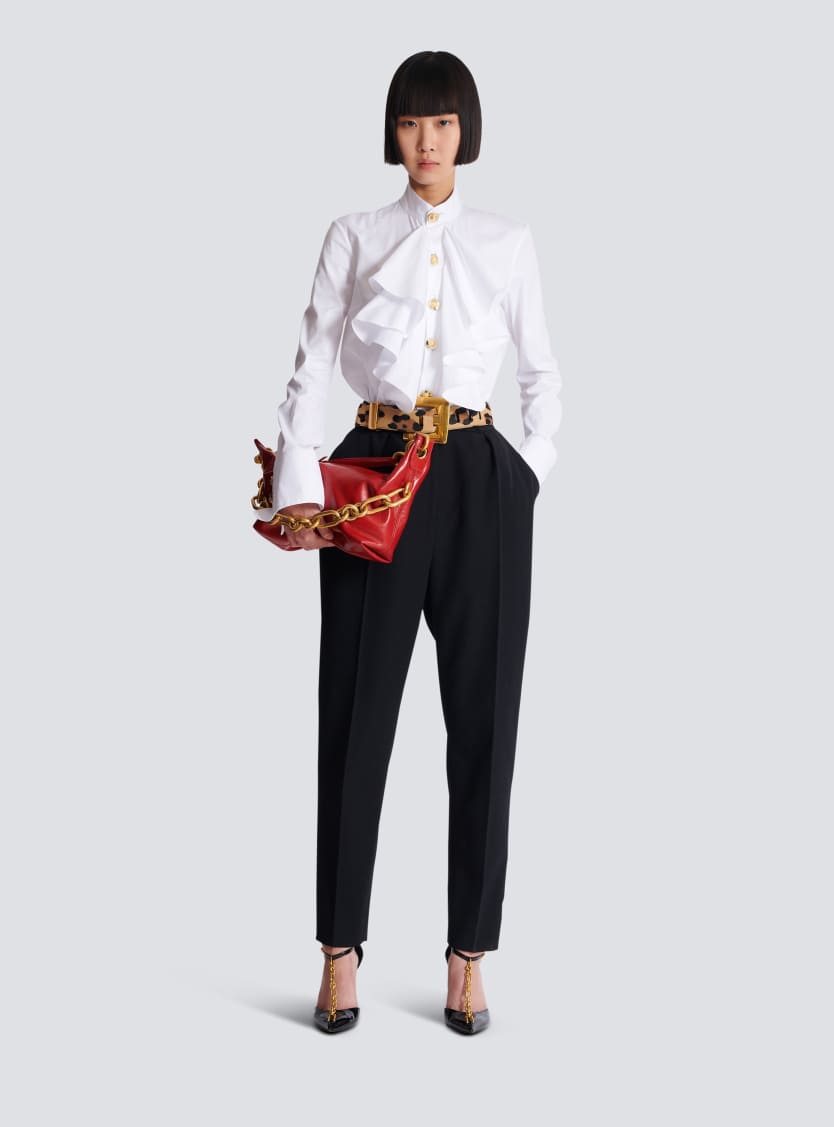 Ruffled poplin shirt