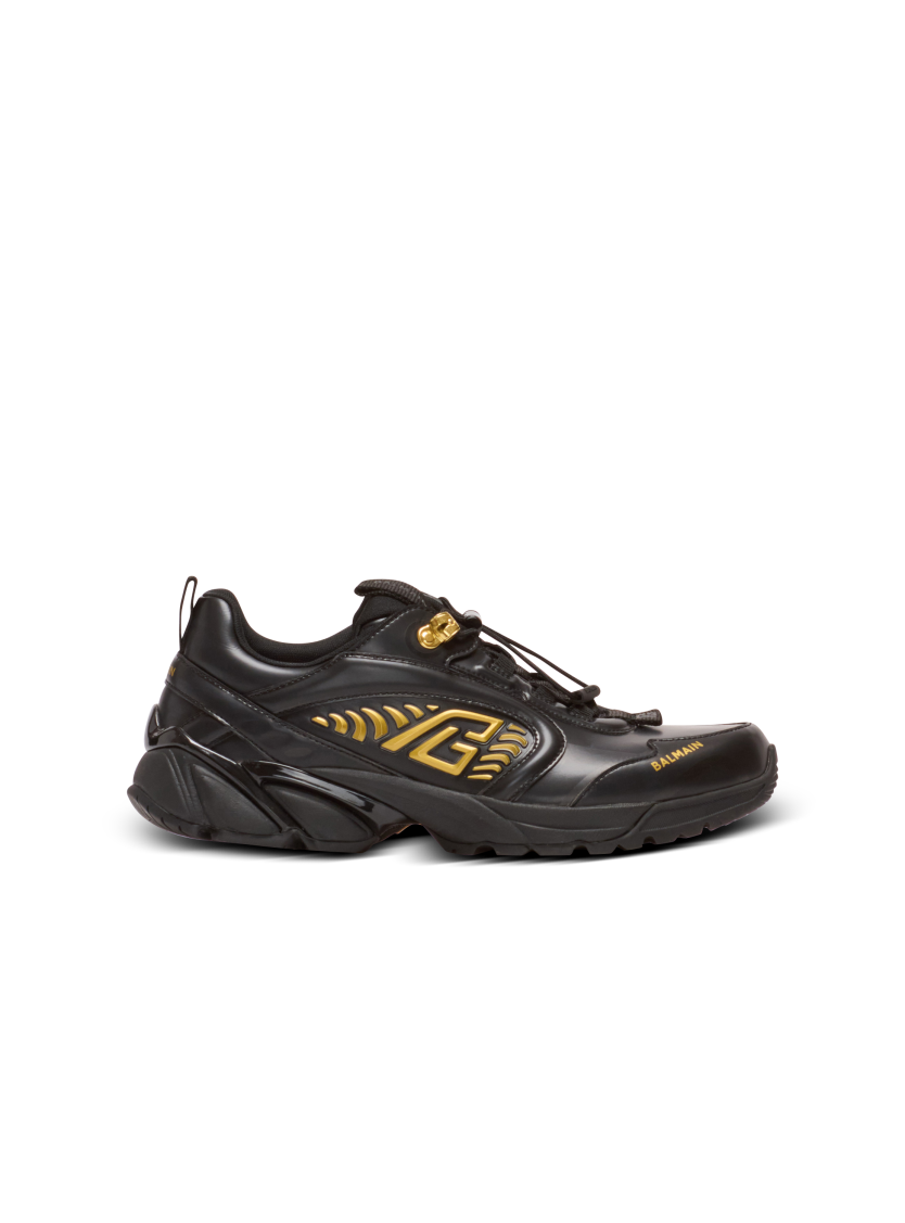 Cosmic Dust glazed leather trainers