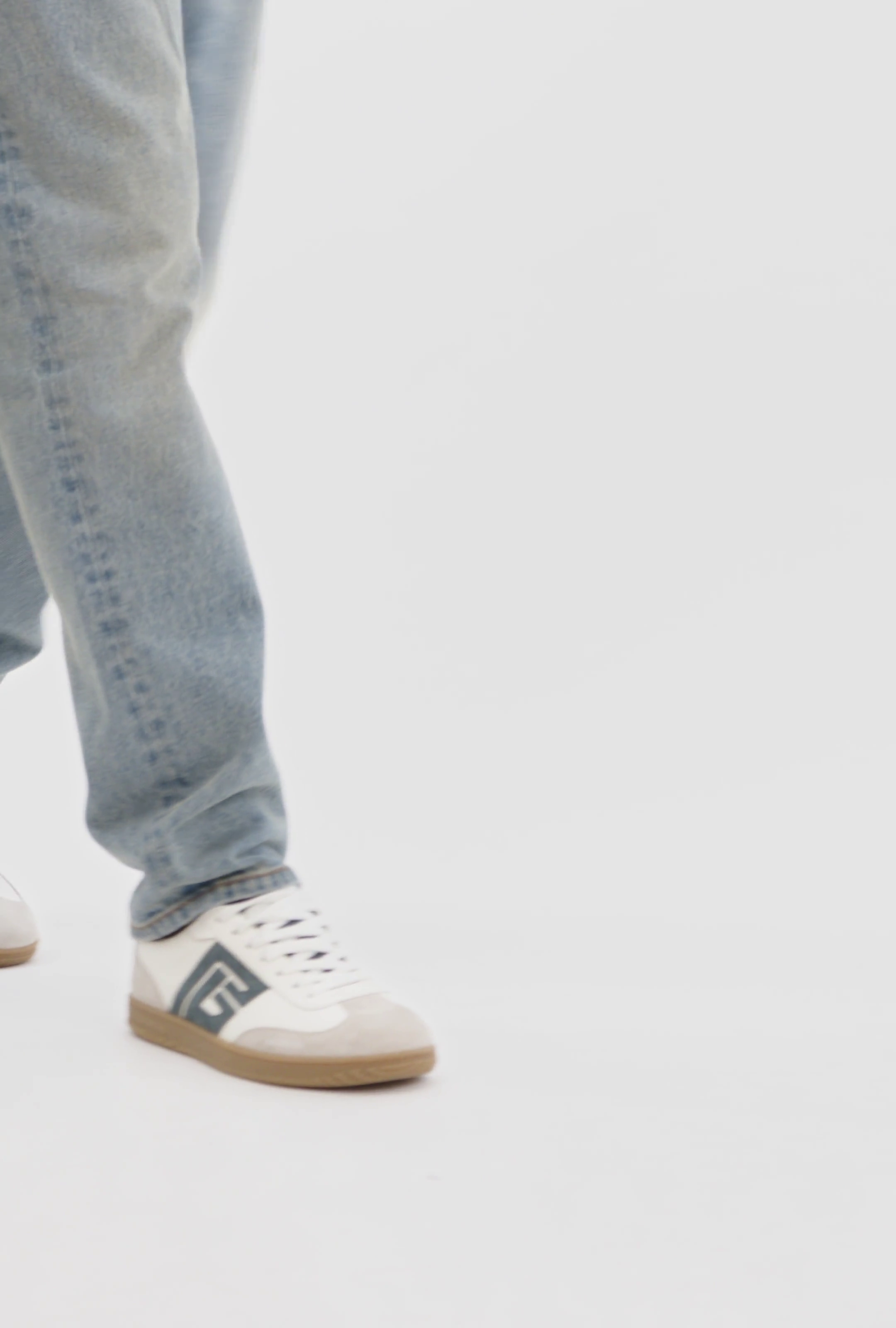 Balmain Swan suede and smooth leather trainers