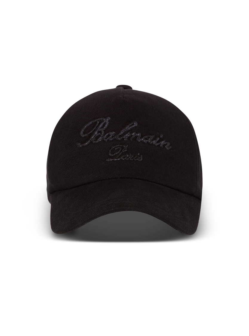 Cotton baseball cap with Balmain Signature embroidery