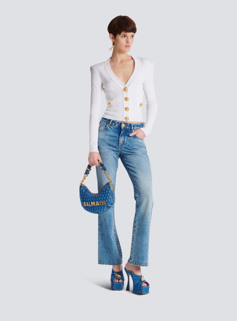 Cropped knit cardigan