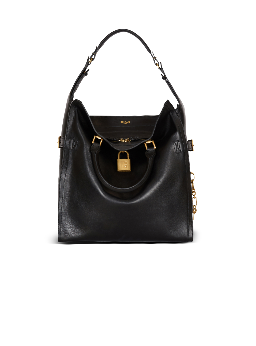 Pulse Large waxed calfskin leather tote bag