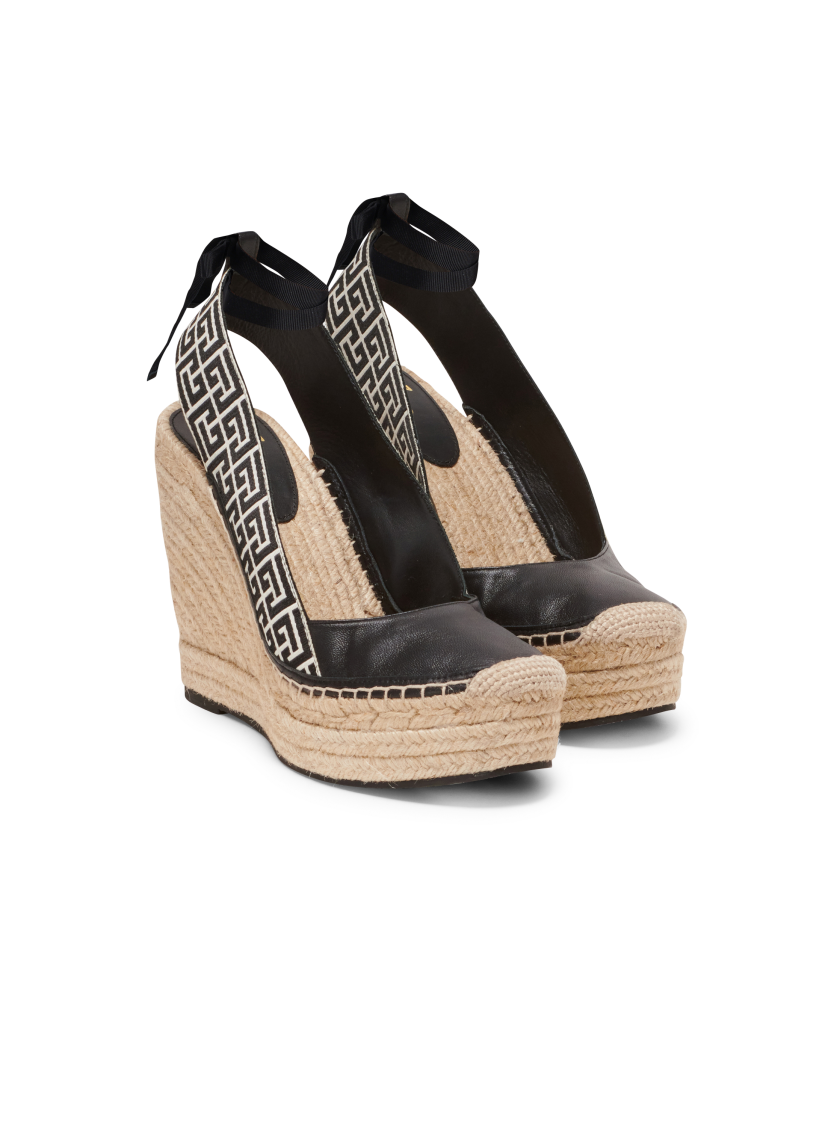 Alex monogram jacquard and leather espadrilles