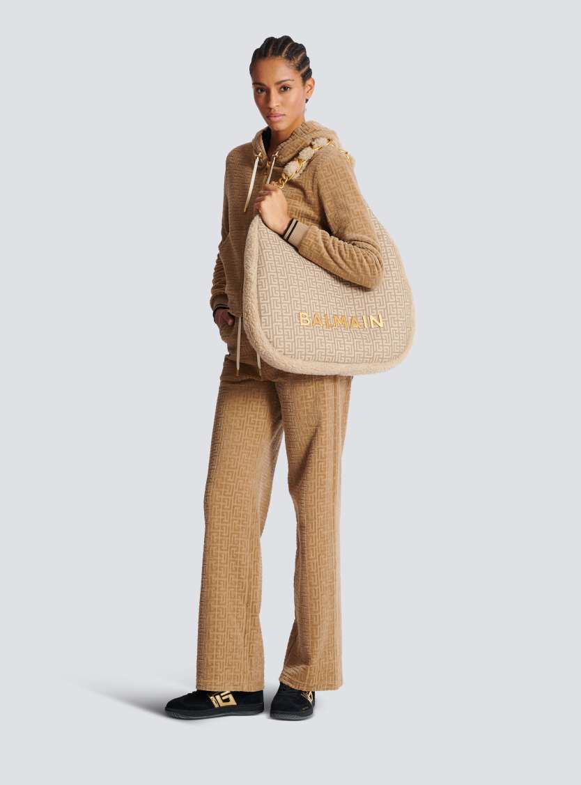 Large 1945 Soft Hobo bag in nylon with a PB Labyrinth monogram