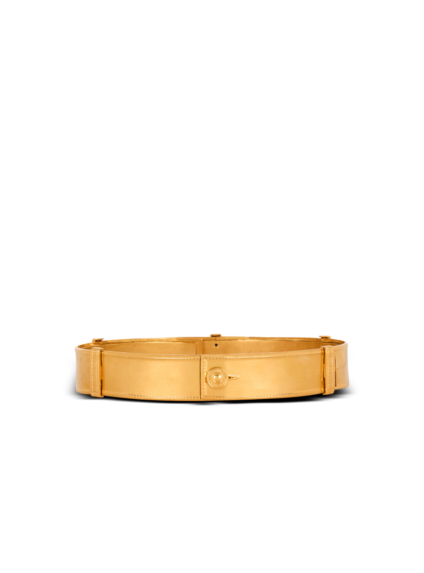 Brass belt with jeans effect