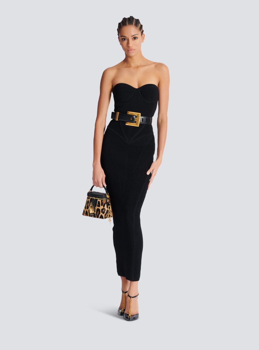 Long strapless knit dress