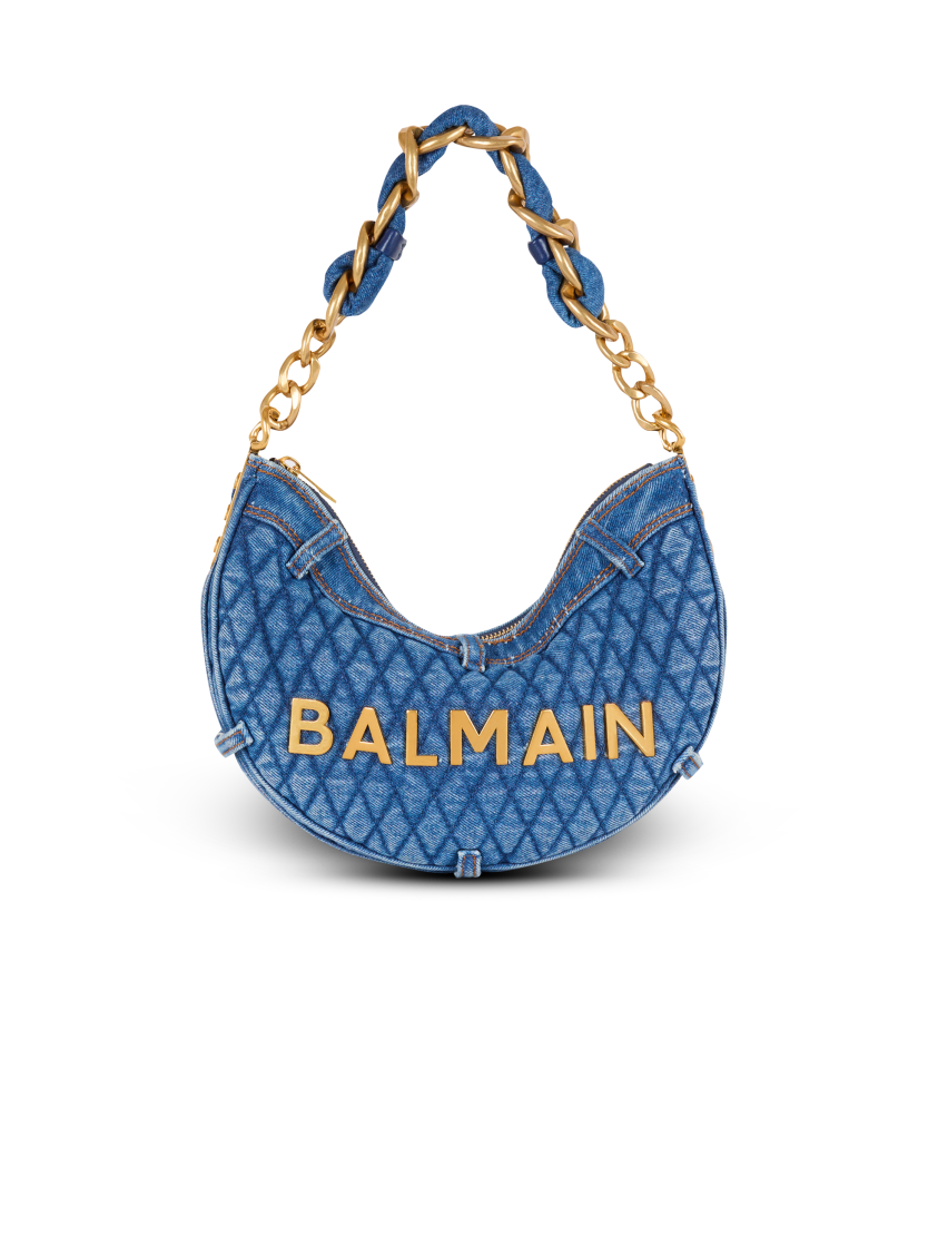 1945 Soft Moon bag in diamond-quilted denim