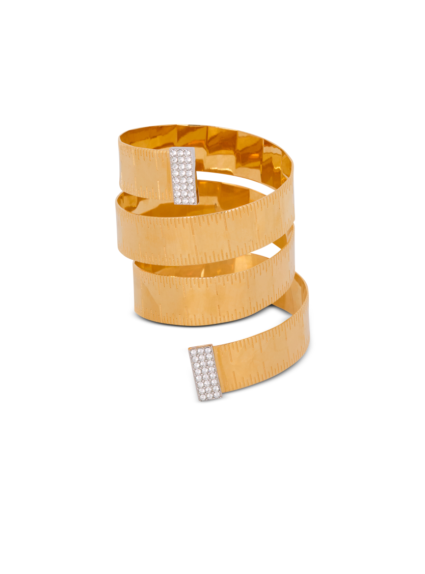 Brass tape measure cuff