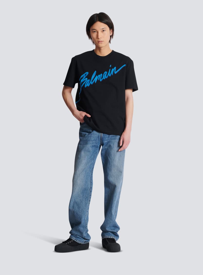 Balmain Lettre flocked T-shirt