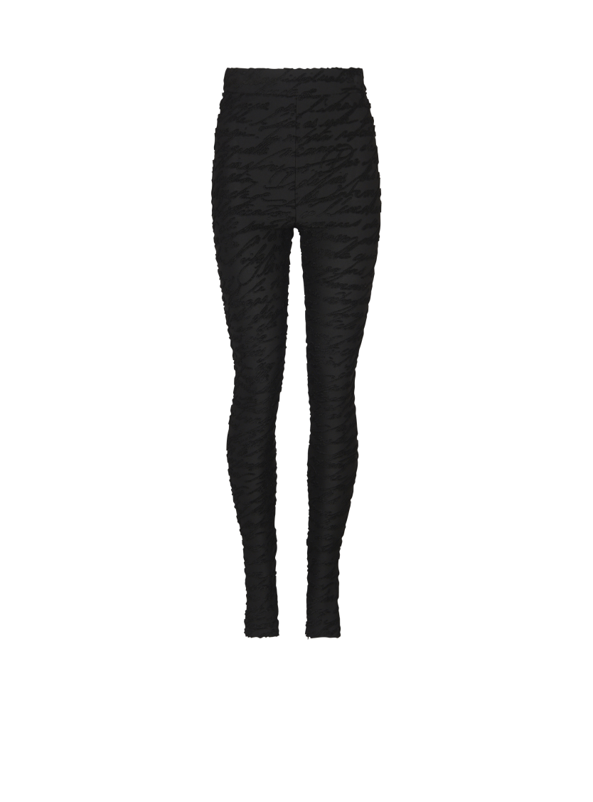 Jacquard knit leggings with "Love Letter" motif