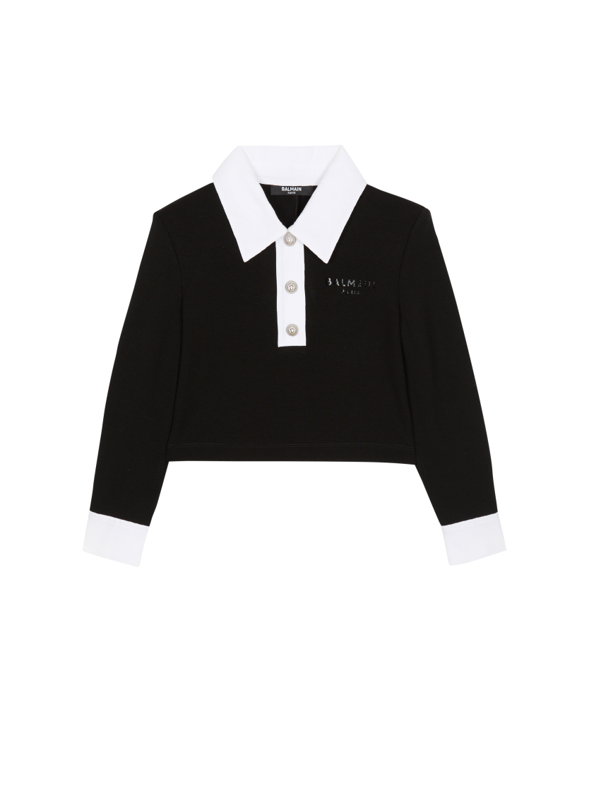Balmain Paris two-tone polo sweatshirt