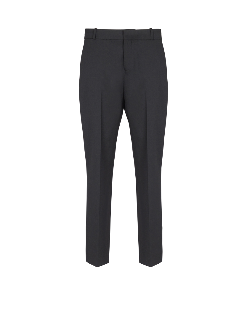 Straight-leg tailored wool trousers