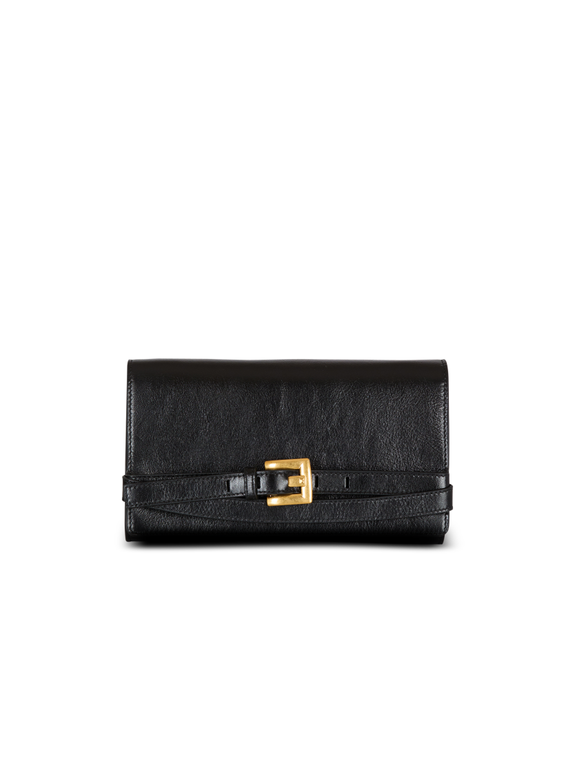 Crinkled leather wallet with Shuffle chain