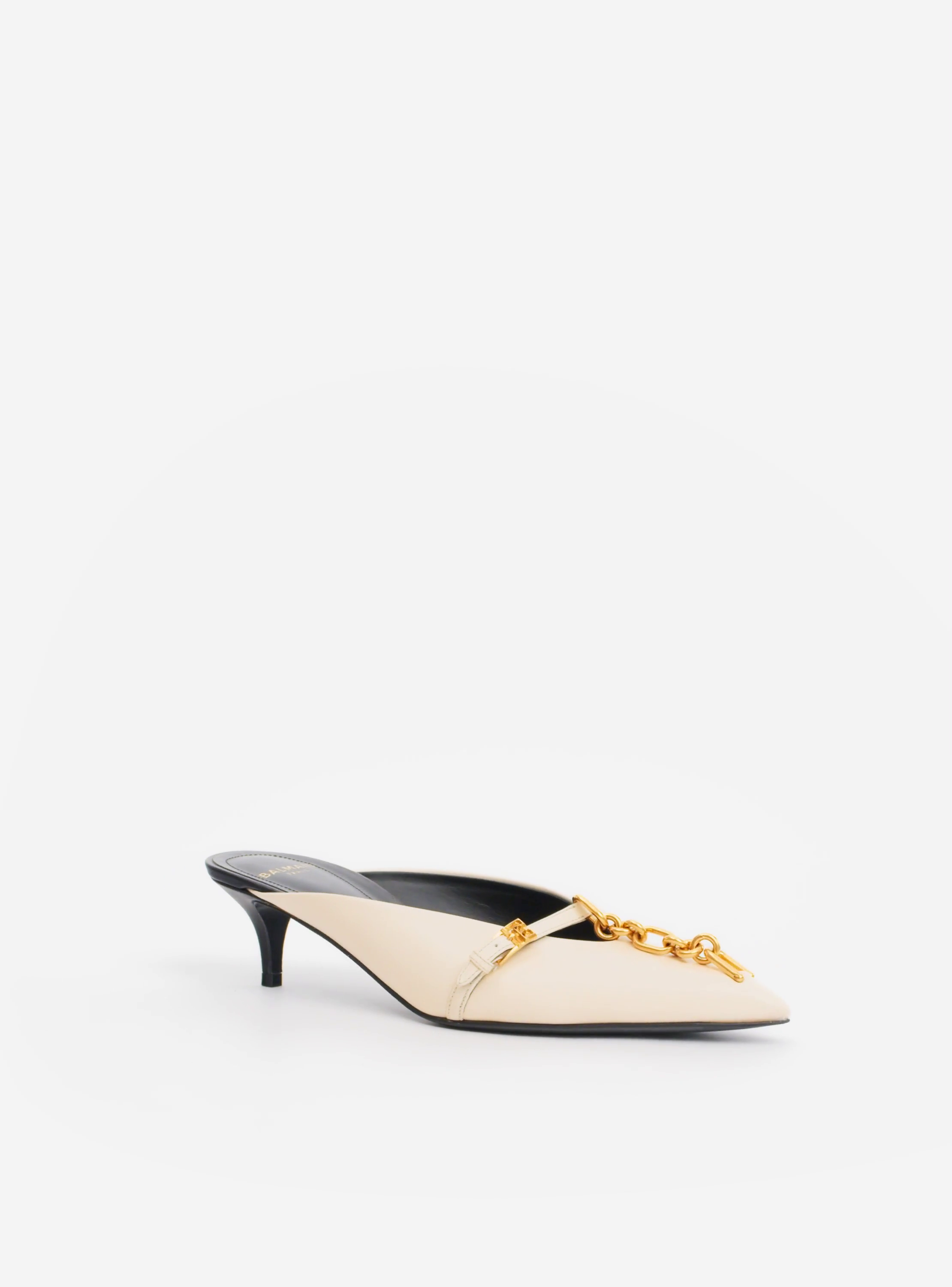 Sync leather mules with pointed toe