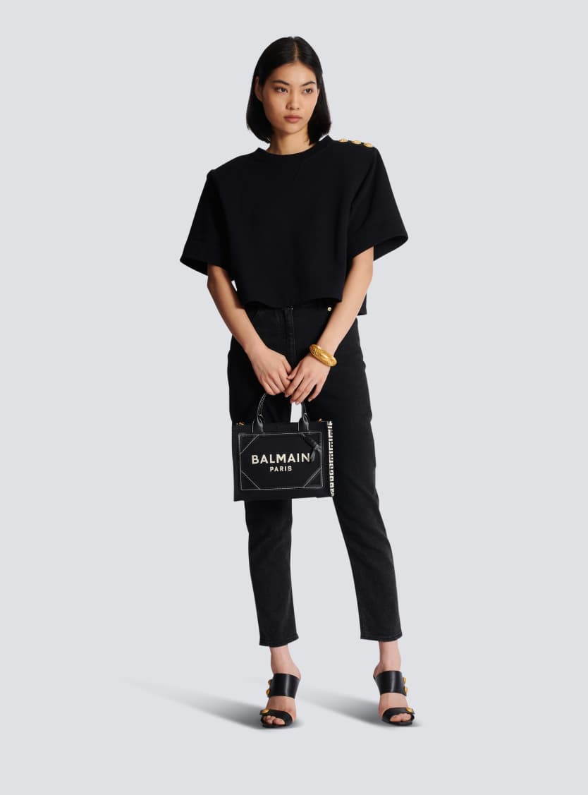 B-Army tote bag in monogrammed canvas and leather