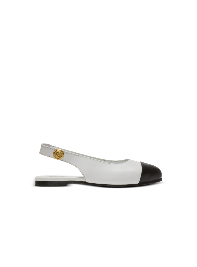 Two-tone leather ballet flats