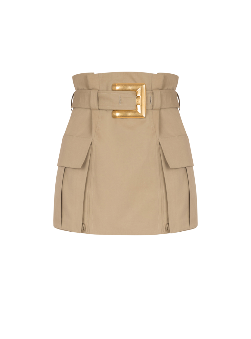 High-waisted gabardine skirt